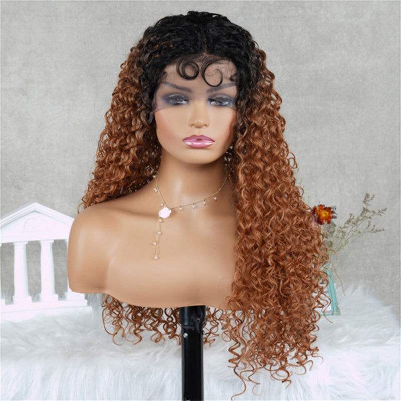 Women's Fashion Long Curly Lace Wig – High-Temperature Silk, Multiple Colors