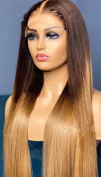 Women's Fashion Real Hair Gradient Lace Wig – High-Quality Hair, 8"-30" Length Options