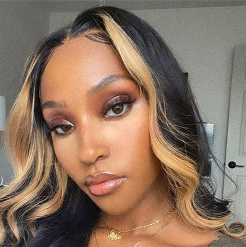 Women's Fashion Simple High-Gloss T-Zone Lace Wig – Curly Real Hair