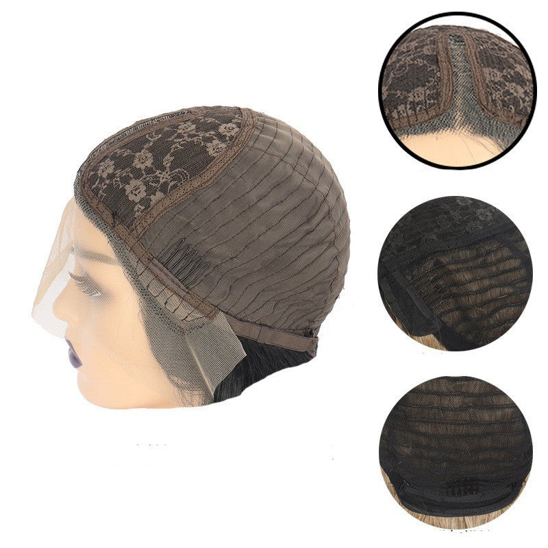 Women’s Lace Front Long Straight Wig Head Cover – Fashionable Solid Color, High-Temperature Wire, Sleek & Elegant