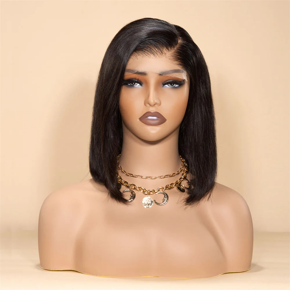 XBL Hair Bob Wig 5x5 HD Lace Straight Short Wig Human Hair Bob Wig With C-part