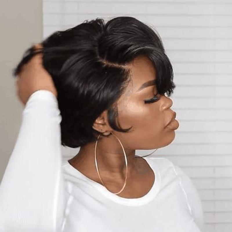 Elegant Short Bob Lace Frontal Wig for Black Women – Black Human Hair