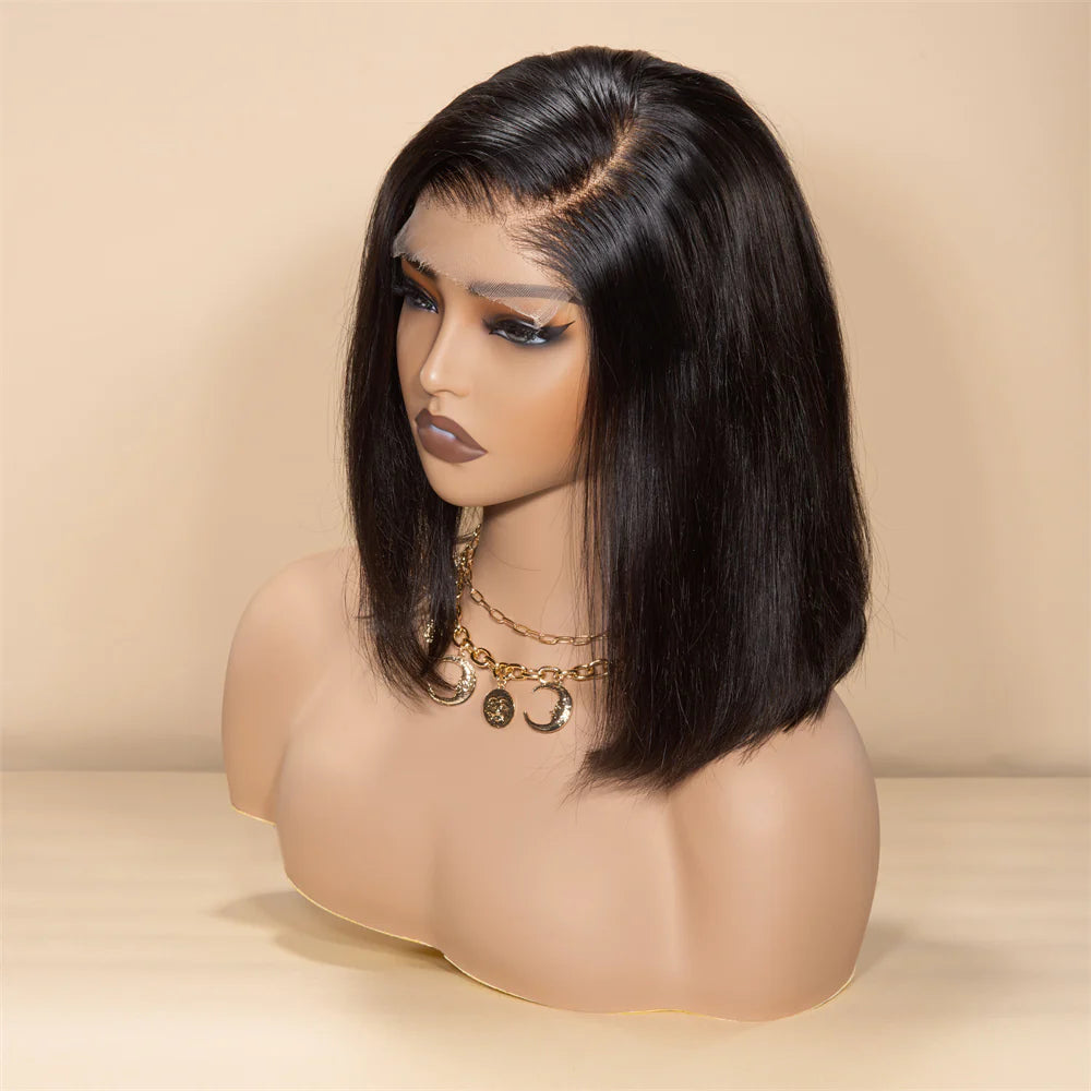 XBL Hair Bob Wig 5x5 HD Lace Straight Short Wig Human Hair Bob Wig With C-part