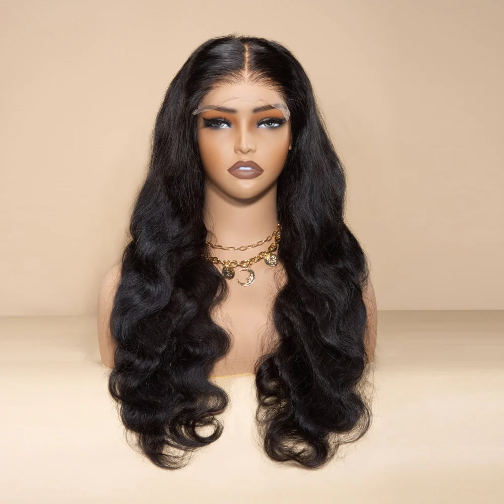 Preplucked Glueless Tiny Knots Human Hair Lace Front Body Wave Hair Wig 5X5 Hd Lace Wig With Baby Hair
