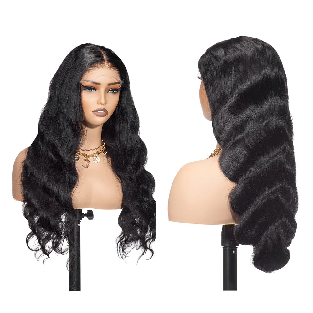 Preplucked Glueless Tiny Knots Human Hair Lace Front Body Wave Hair Wig 5X5 Hd Lace Wig With Baby Hair