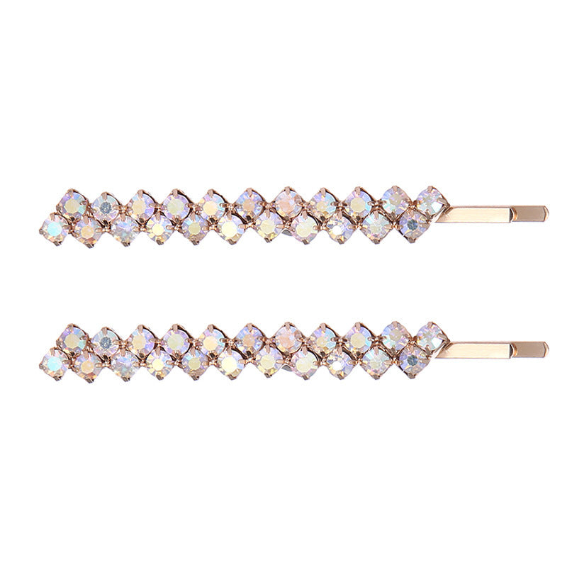Elegant Rhinestone Polka Dot Hairpins - Electroplated Black, Gold, Silver, and Rose Gold