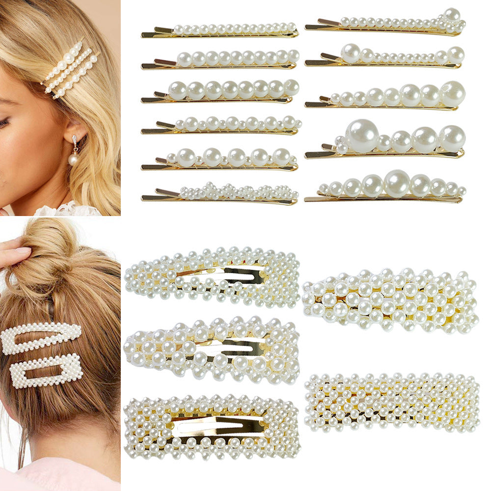 Handmade Pearl Barrettes for Women – Elegant Pearl BB Clips, Bobby Pins & Duckbill Clips