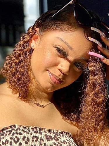 Exotic Short Curly Honey Blonde Bob Wig with Lace Front – Versatile Human Hair Style for Women