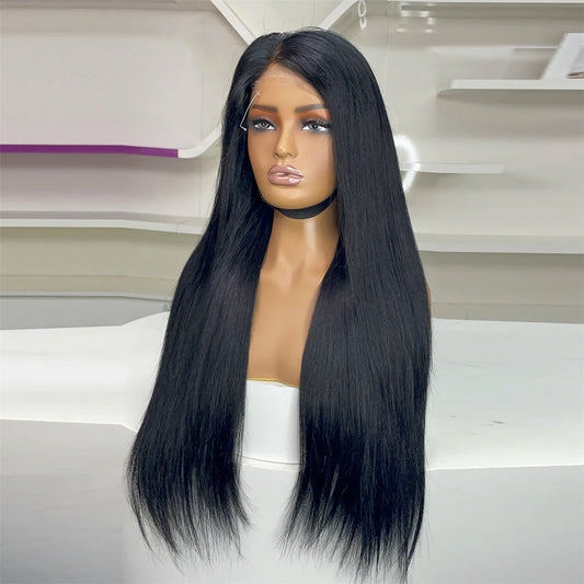 Jet Black #1 Straight Lace Closure Wig 4x4/5x5/6x6 HD Lace Closure Wig Pre-plucked Human Hair Wig