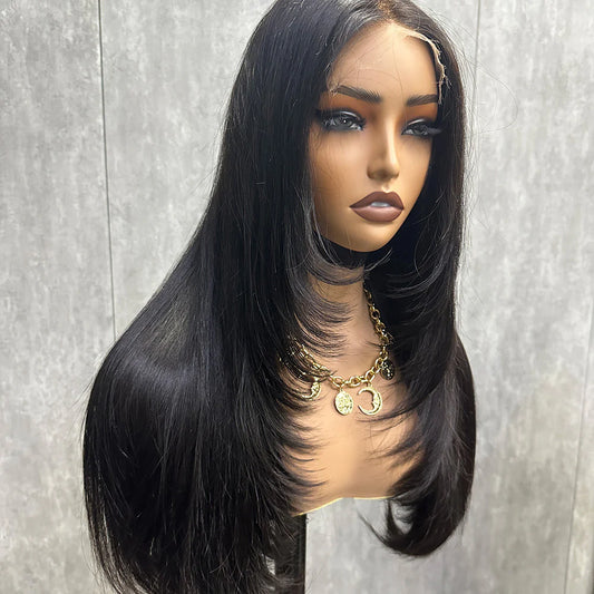 Layer-Cut Star Straight 5x5 HD Lace Closure Wig 250% Density Human Hair Wig