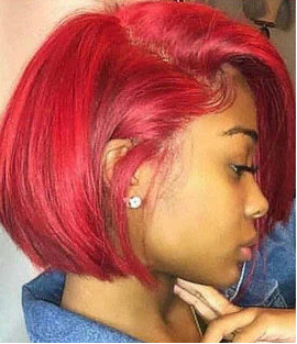 Hair 13x6 Red Lace Front Wig Short Bob Wig With Pre-plucked Hairline