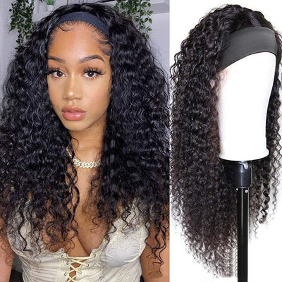 Chic Natural Color Turban Wig with Long Curly Real Hair | Available in Multiple Lengths