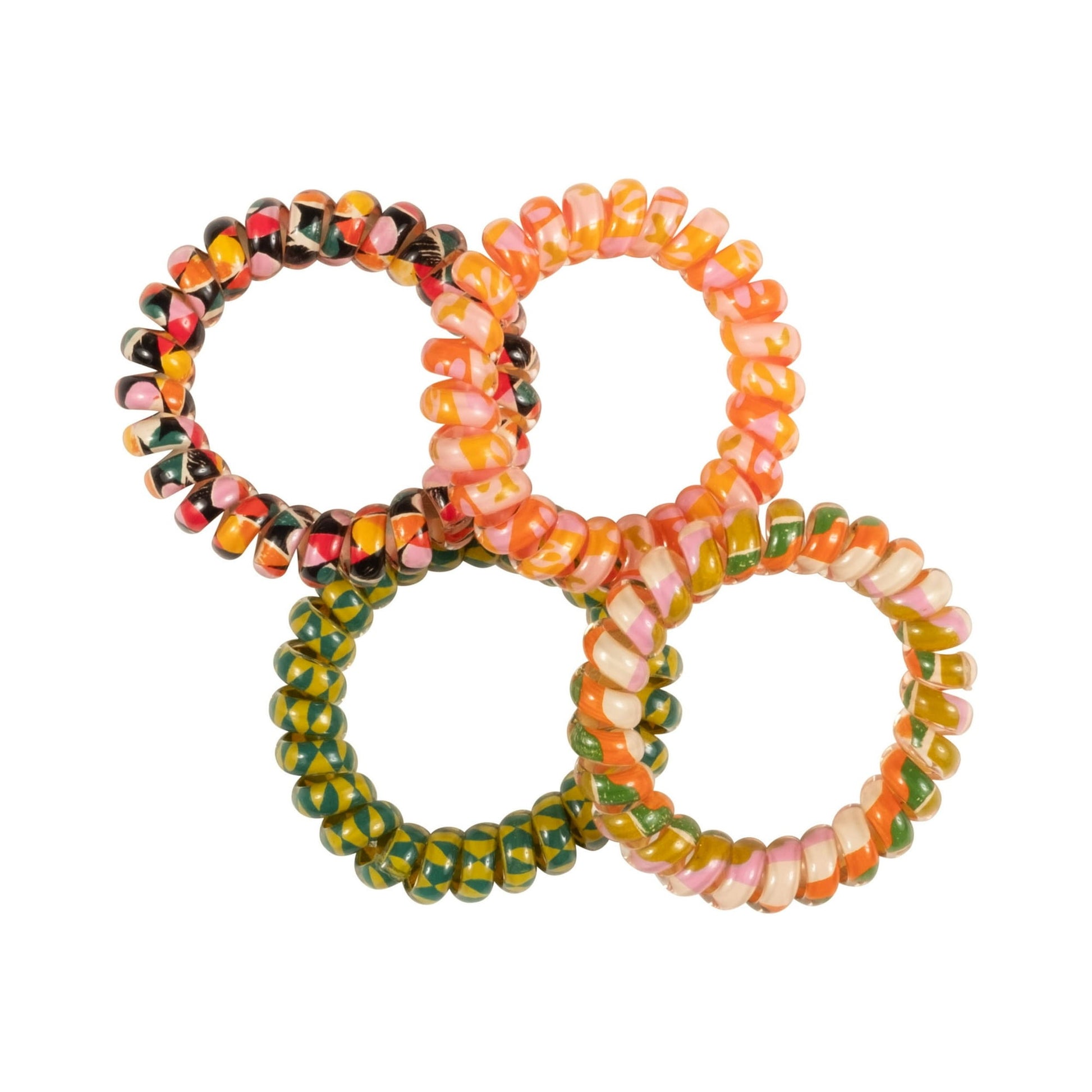 4 Pack Multicolor Dentless Spiral Hair Ties