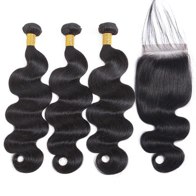 10A Virgin Human Hair Extensions Bundle with Closure – 100% Unprocessed, Tangle-Free, Natural Look by BeuMax Hairs