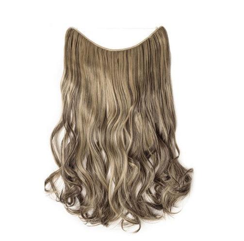 S-noilite 20-Inch Invisible Wire No Clips Hair Extensions – Silky Straight Synthetic Fish Line Hairpieces