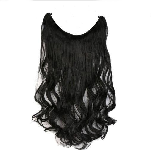 S-noilite 20-Inch Invisible Wire No Clips Hair Extensions – Silky Straight Synthetic Fish Line Hairpieces