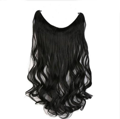 S-noilite 20-Inch Invisible Wire No Clips Hair Extensions – Silky Straight Synthetic Fish Line Hairpieces