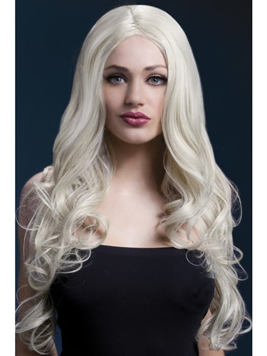 Blonde Long Soft Curl Wig with Fringe - Heat Resistant Synthetic Wig