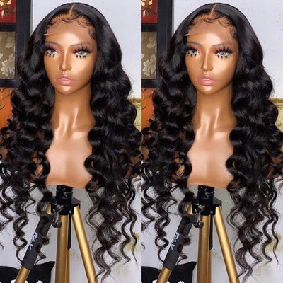 Premium Loose Wave Human Hair Wig with 4x4 Lace Frontal – Natural Brazilian Remy Hair