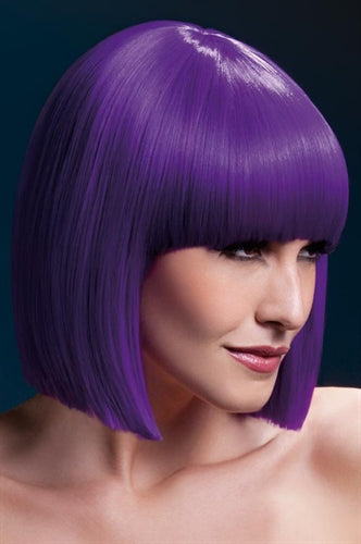 Lola Wig – Vibrant Purple Cut with Fringe, Heat-Resistant Synthetic Professional Wig