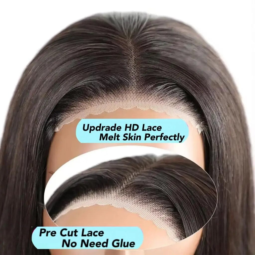 13x4 Glueless Short Bob Lace Front Wig – Bone Straight Hair6