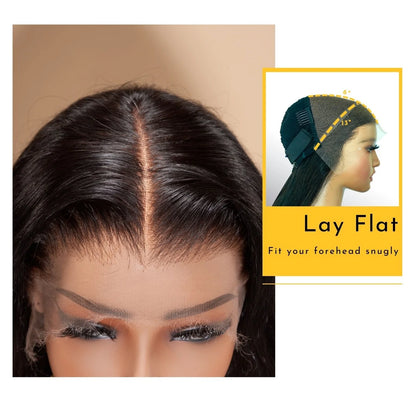 Jet Black #1 Straight Lace Front Wig 13x4/13x6 HD Lace Frontal Wig with Baby Hair Pre-plucked Hairline