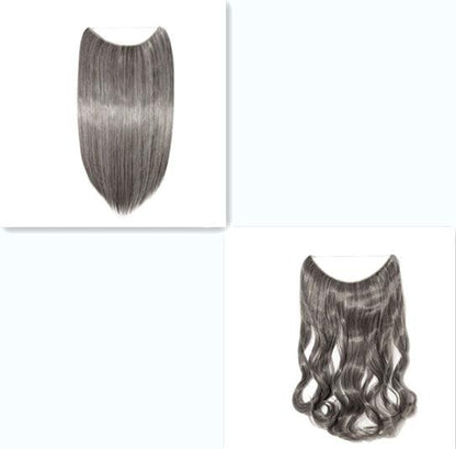 S-noilite 20-Inch Invisible Wire No Clips Hair Extensions – Silky Straight Synthetic Fish Line Hairpieces