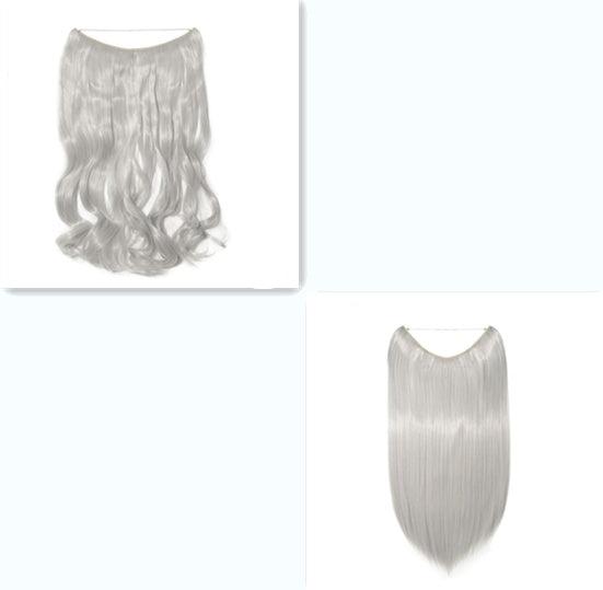 S-noilite 20-Inch Invisible Wire No Clips Hair Extensions – Silky Straight Synthetic Fish Line Hairpieces