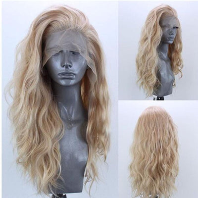 European & American Front Lace Wig – 26-Inch Matte High-Temperature Fiber, 180% Density