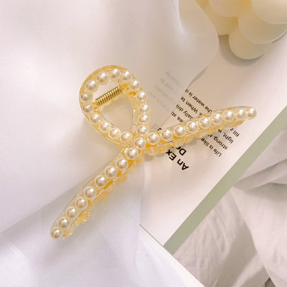 Korean Style Metal Bow Hairpin – Electroplated Grab Clip for Women
