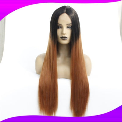 European & American Front Lace Wig – High-Temperature Silk, Gradual Curvature, Half Hand Hook, Long Hair (12-26 Inches)