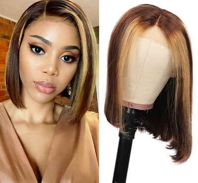 Premium Real Hair Bob Wig in Piano Color | 8-16 Inch Versatile & Stylish