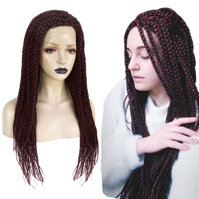 Elegant African Front Lace Wig – Long Dirty Rock Braids for Ladies