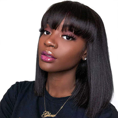 Unice Hair Full Machine Human Hair Wigs for Black Women – Short to Medium Length, Real Hair