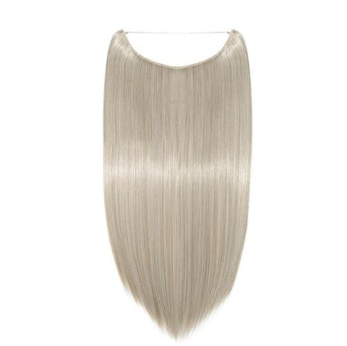 S-noilite 20-Inch Invisible Wire No Clips Hair Extensions – Silky Straight Synthetic Fish Line Hairpieces