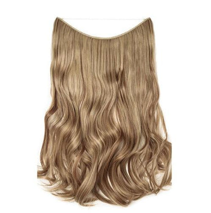 S-noilite 20-Inch Invisible Wire No Clips Hair Extensions – Silky Straight Synthetic Fish Line Hairpieces