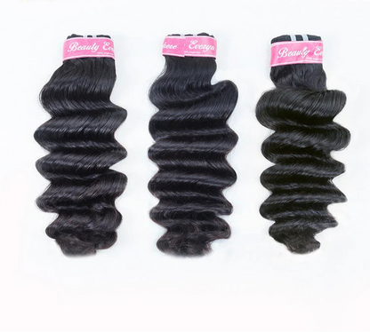 Hair 9A/10A12A Loose Deep 3 Bundles Human Hair With with 6x6 HD Closure