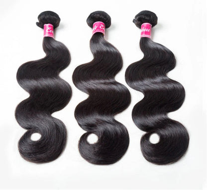 Hair 9A/10A12A Body Wave Soft 3 Human Hair Bundles With with 6x6 HD Closure