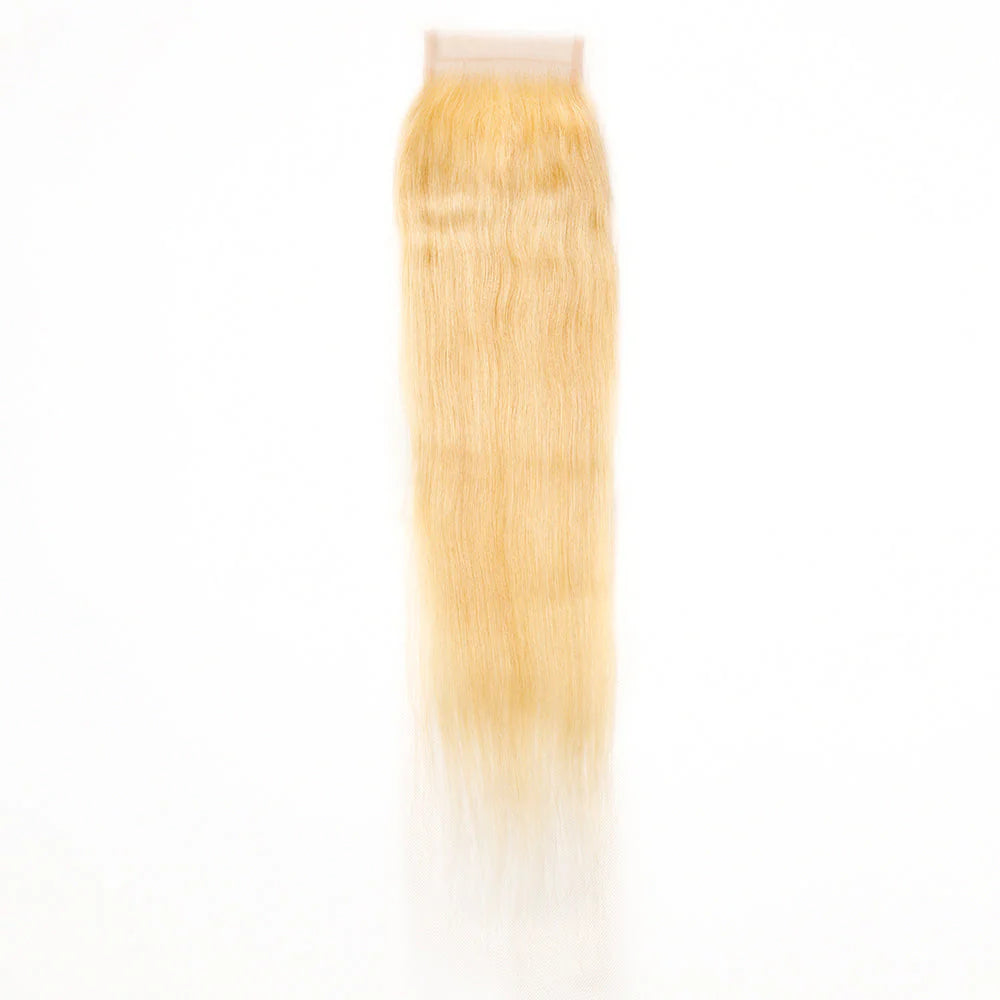 Hair #613 Blonde 4x4 Transparent Lace Cloure Straight