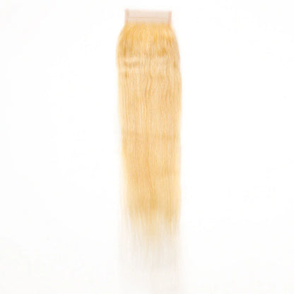 Hair #613 Blonde 4x4 Transparent Lace Cloure Straight