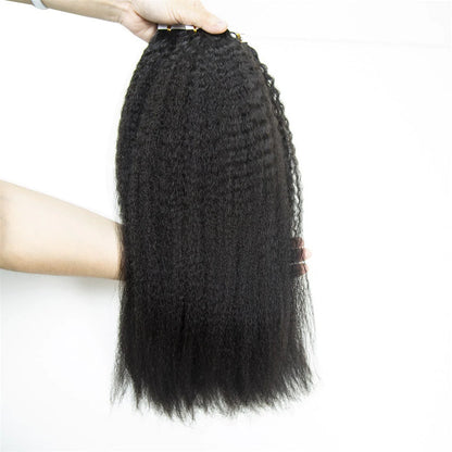 Hair Cuticle Aligned Unprocessed Virgin hair Kinky Straight Tape Hair Extension Tape Ins