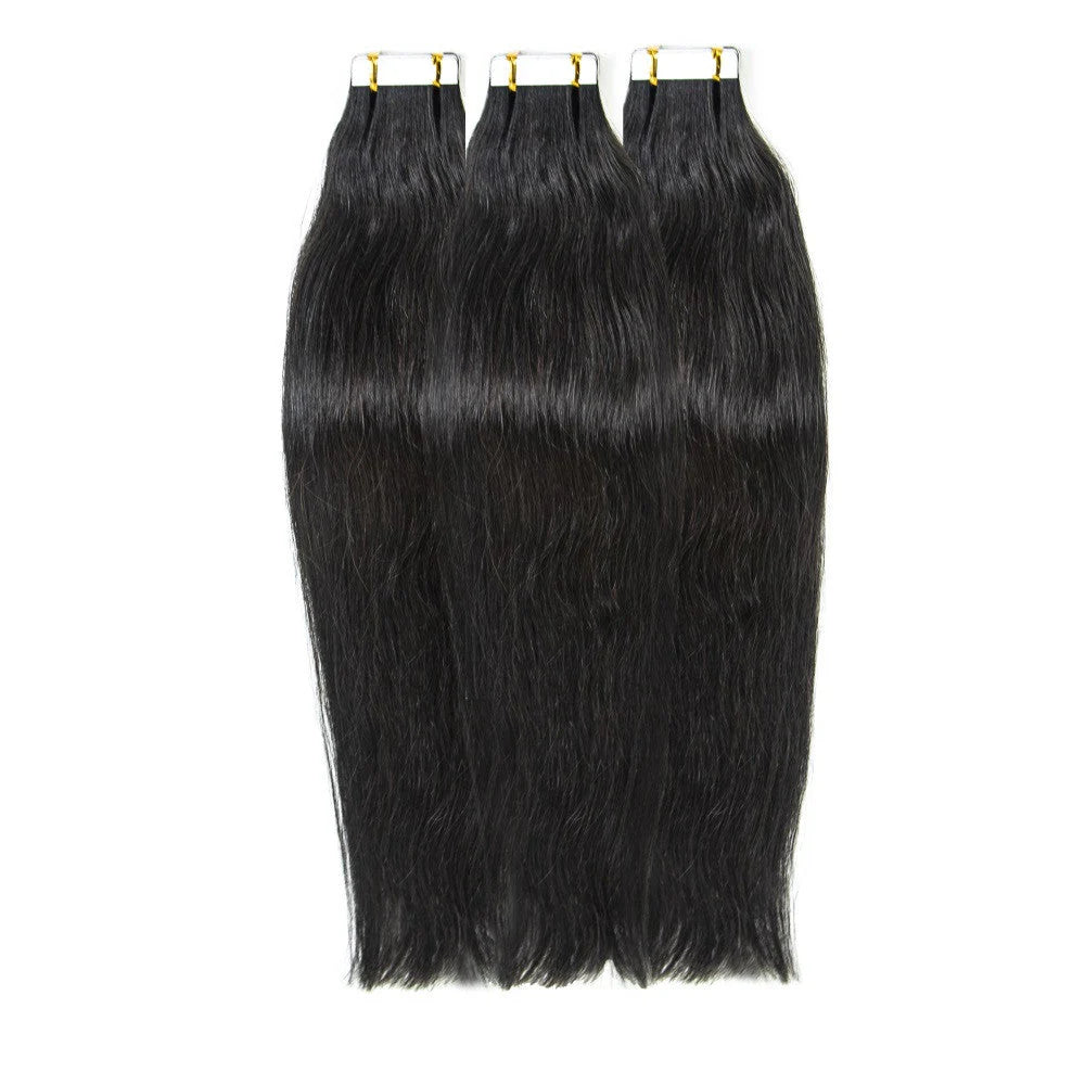 Hair Tape In Hair Extensions 100% Mink Virgin Straight Human Hair Tape Ins Hair Extensions