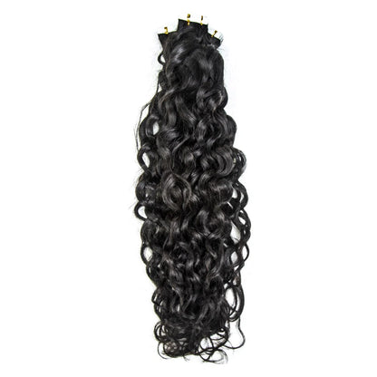 Hair Unprocessed Raw Virgin Tape ins Indian Water Wave Tape In Hair Extensions 100% Human Hair