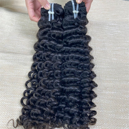 Raw Hair Deep Wave Hair Raw Human Hair Bundles One Donor Hair 3 Bundles