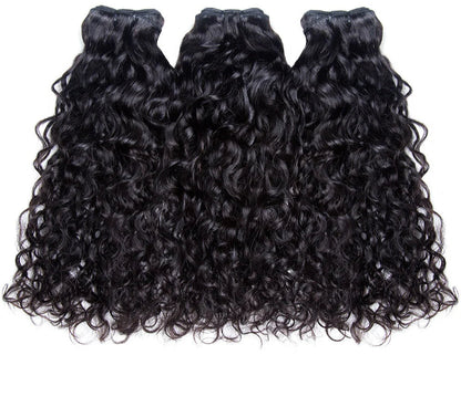 Hair 9A/10A/12A Water Wave 3 Bundles with 13x6 Frontal with Preplucked Hairline