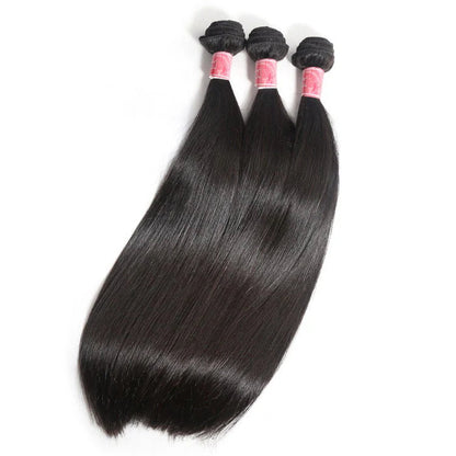Hair 9A/10A12A Straight Silky Straight Full 3 Human Hair Bundles With with 6x6 HD Closure