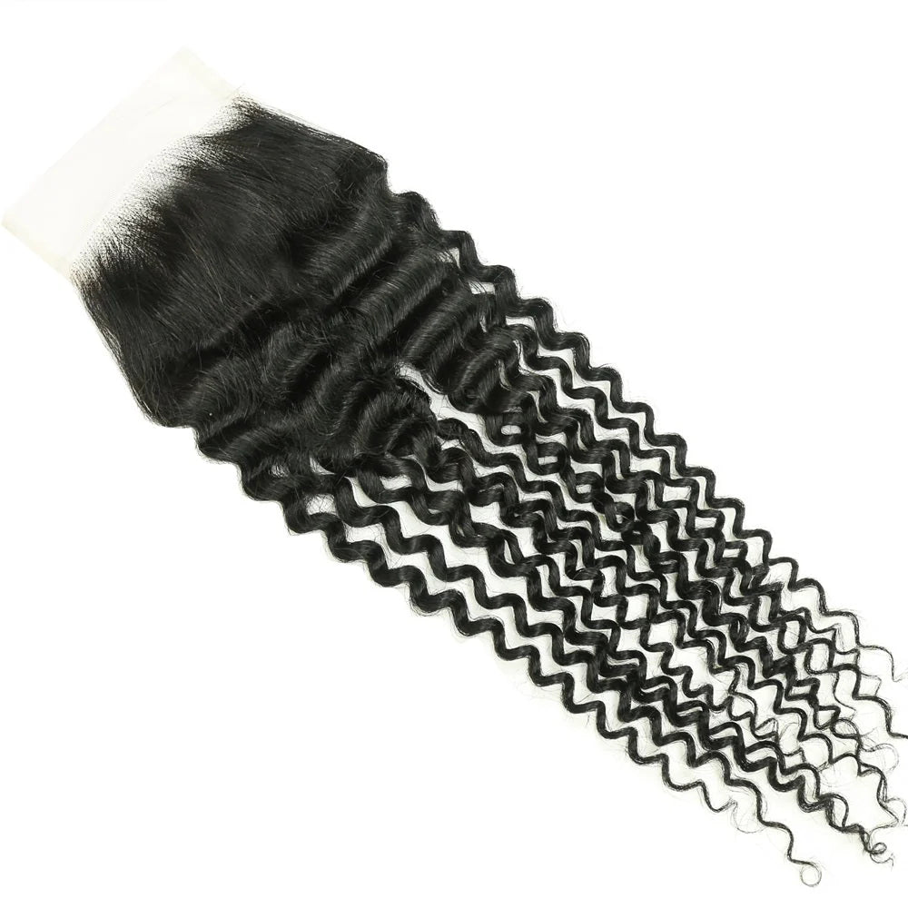 Hair 4x4 Transparent Lace Cloure Curly Deep Curly