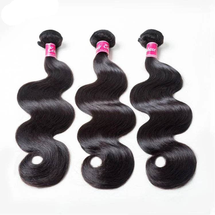Hair Body Wave Human Hair 3 Bundles With 4x4 Lace Closure