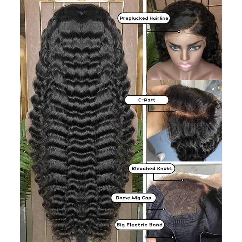 Bleached Knots 200% Density Glueless Ready to Go 5x5 HD Closure Wig Pineapple Wave with C Part and Preplucked Hairline