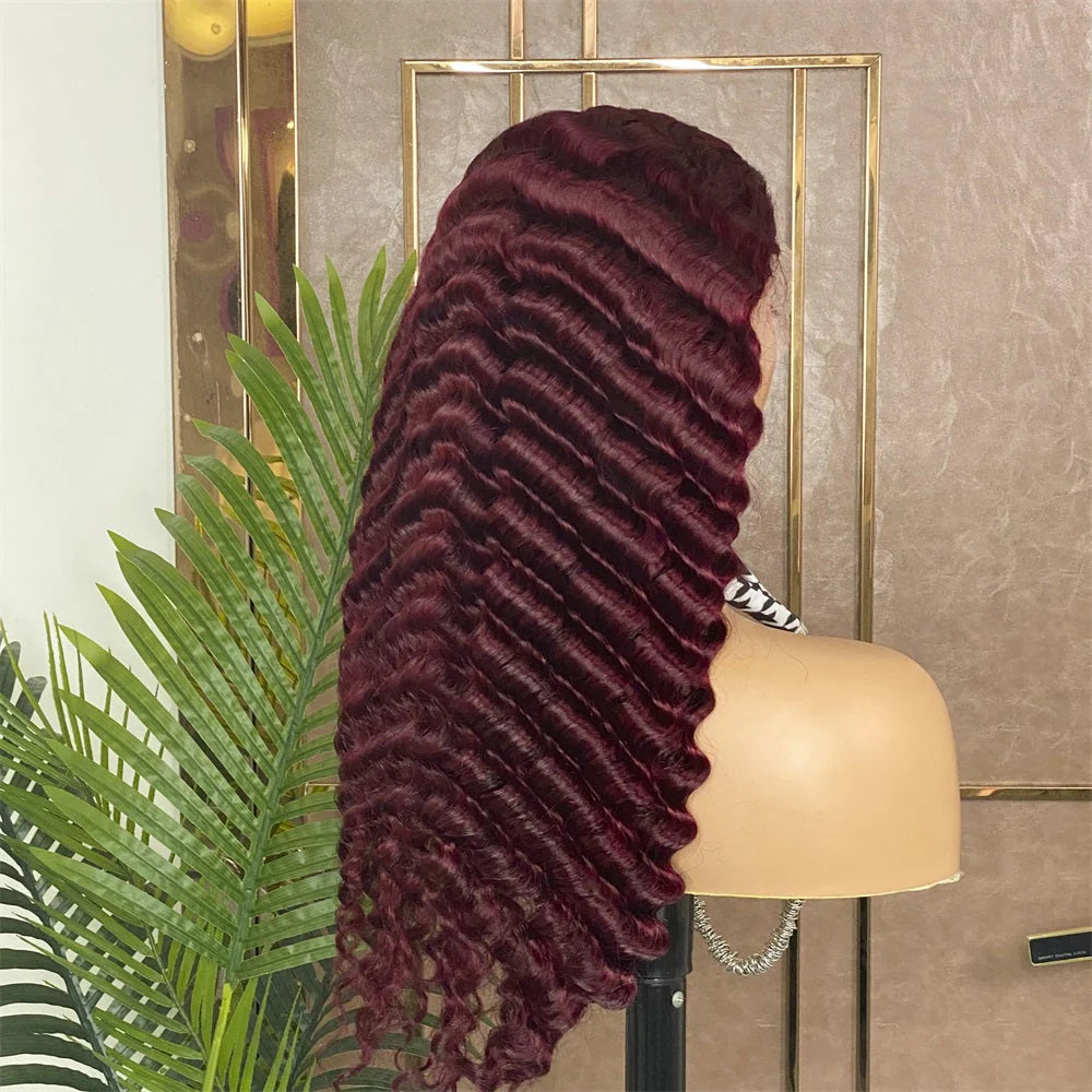 Hair 99J Lace Front Wig 13x4 Transparent Lace Straight Lace Front Human Hair Wig